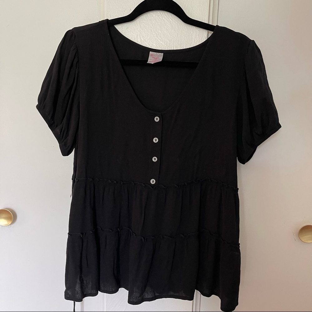 NO BOUNDARIES peplum too with tie